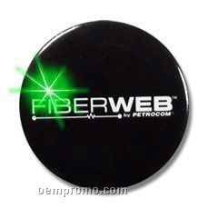 Round Light Up Button W/ Green LED (2 1/2")