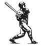 Stock Swinging Baseball Batter Mascot Chenille Patch Batter003