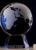 3" Optical Crystal Globe Award On Crystal Base