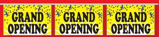 60' Stock Printed Confetti Pennants - Grand Opening