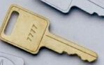 Custom Keys B - Brass Plated With Rectangular Cut-out