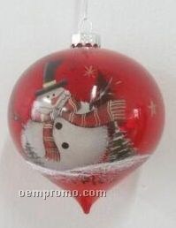 Snowman Round Pointed Ornament