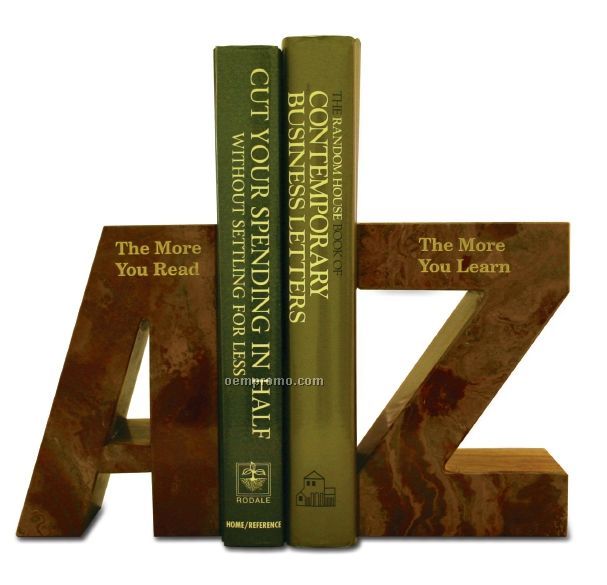 A To Z Bookend Swirl Amber Onyx