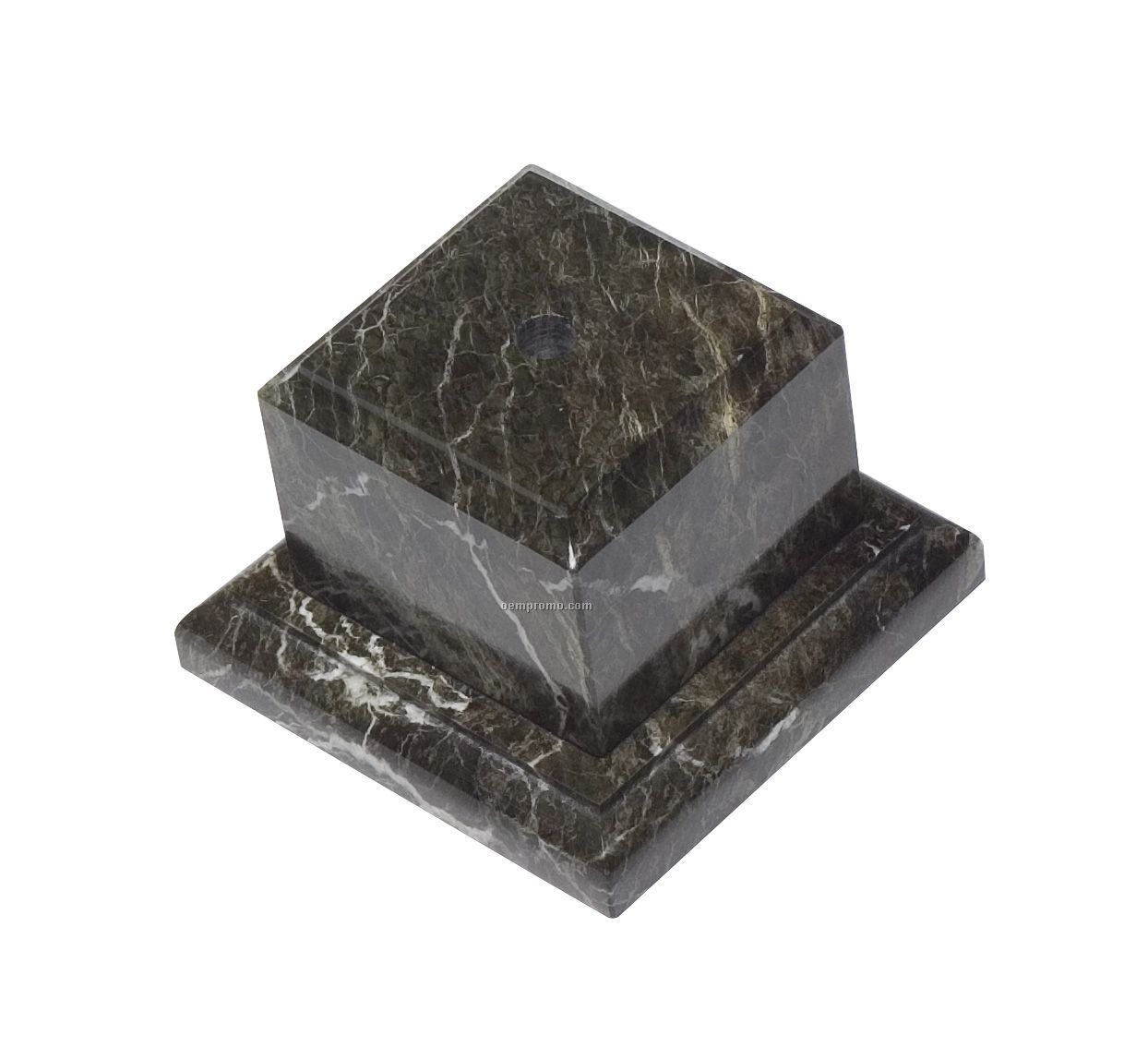 Cube Base W / Center Hole & Counter Sink - Green (3-3/4"X3-3/4")