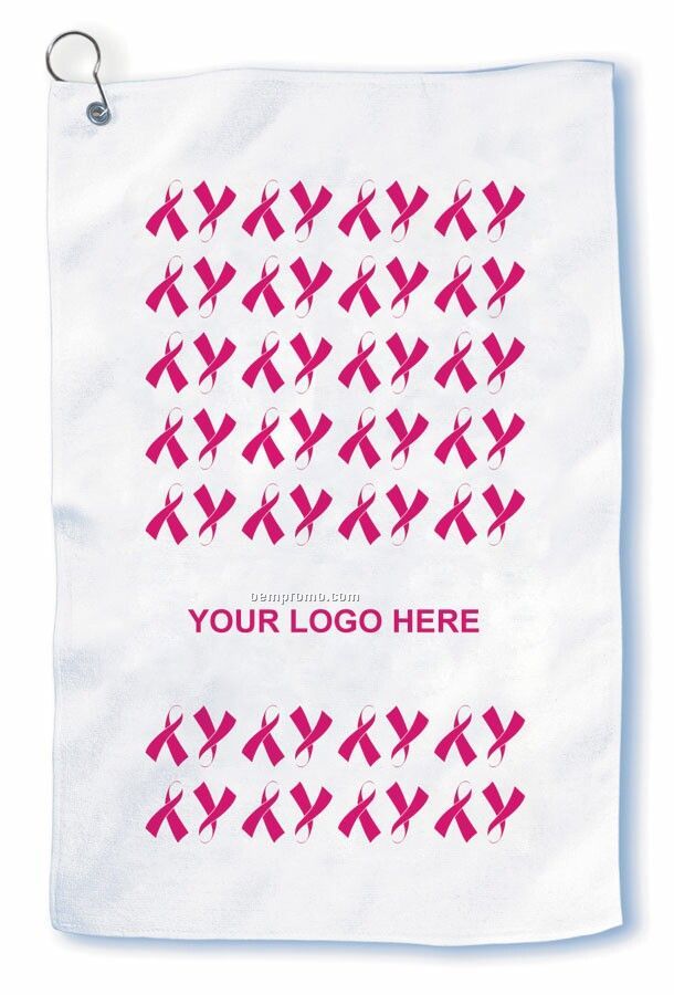 Pink Ribbon Golf Towel / Unity Design - Printed