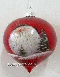 Santa Round Pointed Ornament