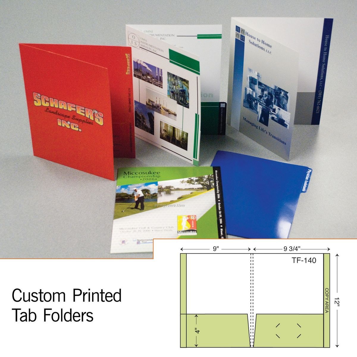 Tab Folder W/ 2 Pocket & Full Right Tab (1 Color/1 Side)