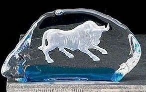 Glass Bull Sculpture