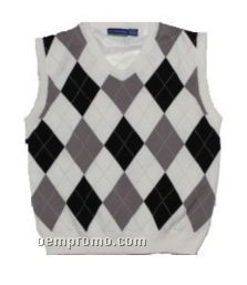 Ladies' V Neck Argyle Sweater Vest (S-xl)