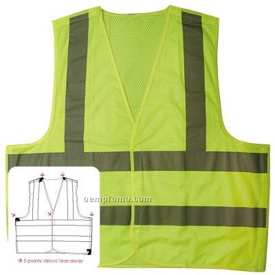 5 Point Velcro Tear Away Mesh Safety Vest