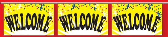 60' Stock Printed Confetti Pennants - Welcome