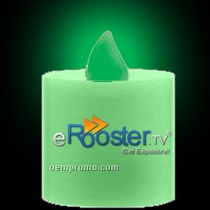 Flickering Votive Candle W/ Green LED