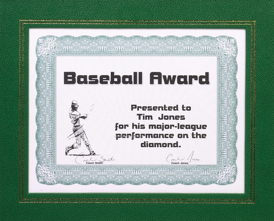 Forest Green Leatherette Certificate Frame (11"X13")