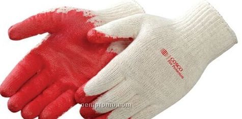 Men's Red Latex Palm Coated Gloves