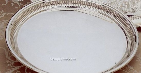 The Queen Anne Collection Silverplated 12" Round Plain Tray