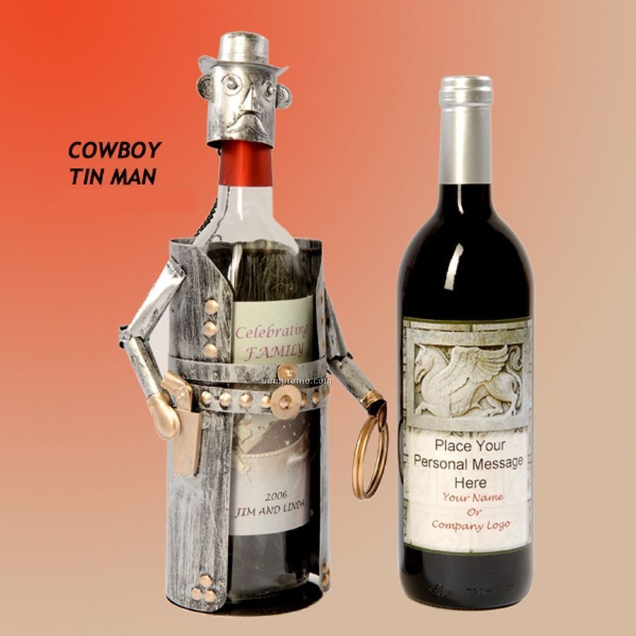 Cowboy Tin Man Wine Caddy