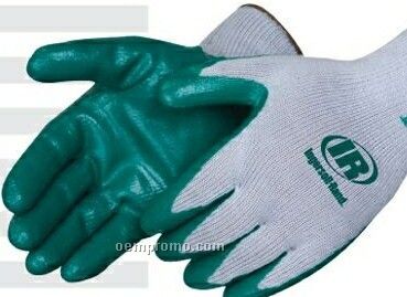 Green Nitrile Palm Coated Gray Knit Gloves (S-xl)