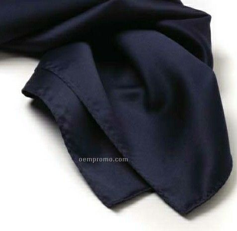 Wolfmark Solid Series Navy Blue Polyester Satin Scarf (30"X30")
