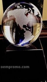 2-1/2" Clear Glass World Globe Award On Base