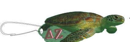 Delta Zeta Sorority Turtle Zipper Pull