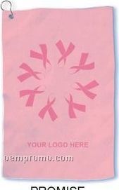 Pink Ribbon Golf Towel / Promise Design - Blank (Stock Design Only)