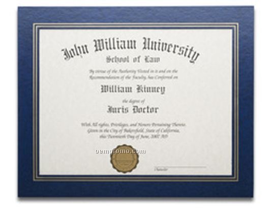Royal Blue Leatherette Certificate Frame (11"X13")