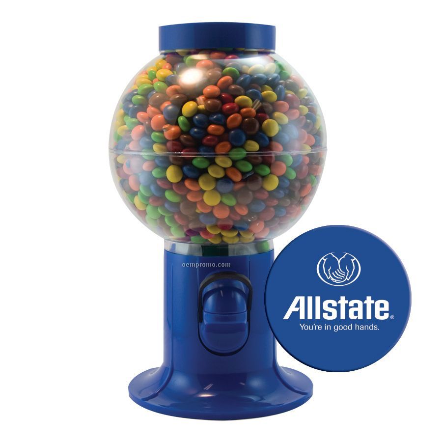 Blue Gumball Machine Filled With Chocolate Littles