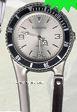 Cititec Clip Analog Quartz Watch (Silver W/ Black Trim)