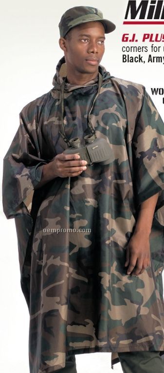 Gi Plus Army Digital Camouflage Rip-stop Poncho