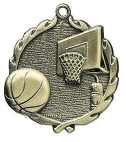 Medal, "Basketball" - 1-3/4" Wreath Edging