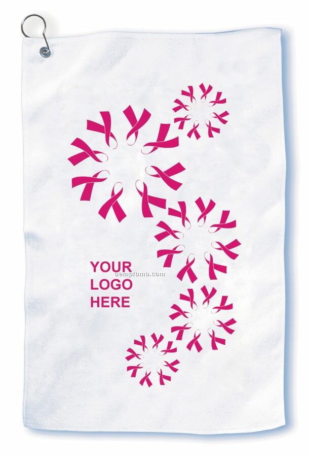 Pink Ribbon Golf Towel / Imagine Design - Printed