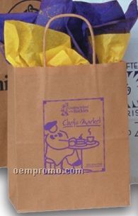 Natural Kraft Paper Shopping Tote Bag (8"X4.75"X10")