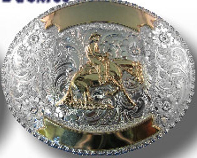 Silver & Gold Custom Trophy Buckle