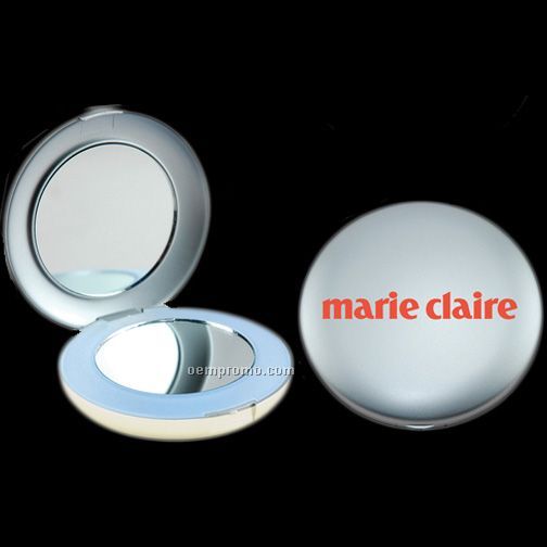Silver Lighted Compact Mirror