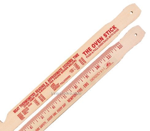 Natural Wood Finish Push & Pull Oven Stick/Ruler - 1 Color