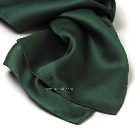 Wolfmark Solid Series Hunter Green Polyester Satin Scarf (30"X30")