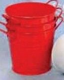 6"X5-1/2" Red Round Containers W/ Side Handle
