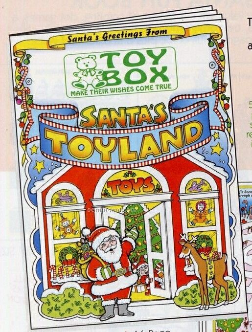8"X10-5/8" 16 Page Coloring & Fun Book (Santa's Toyland )