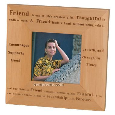 Alder Wood Flat Photo Frame For 3.5" X 3.5" Picture (Screen Printed)