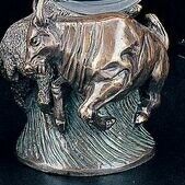 Bronze Finished Bull & Bear Sculpture & Ball Holder