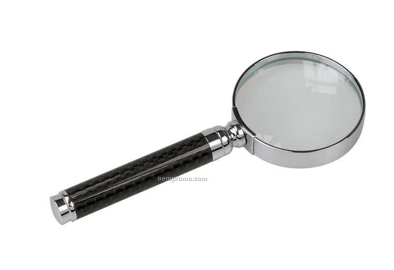 Silver Magnifier With Carbon Finish Handle