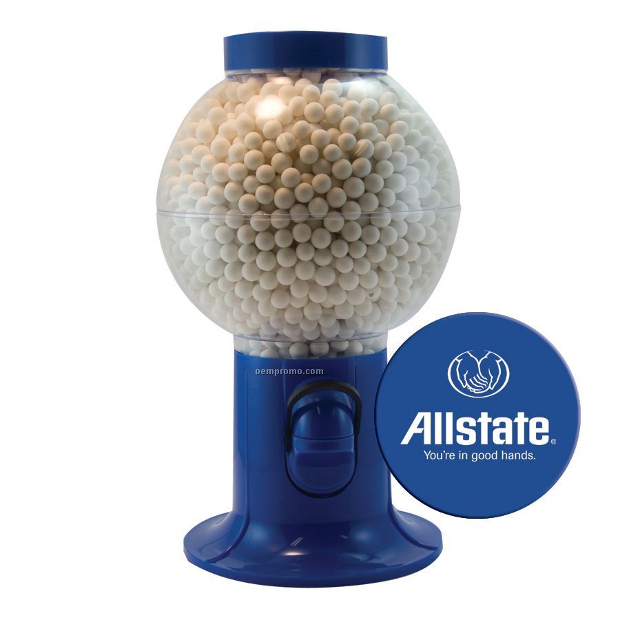 Blue Gumball Machine Filled With Signature Peppermints