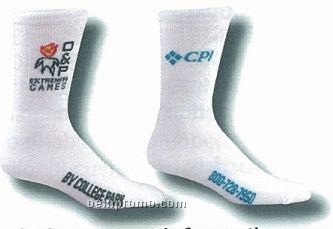 Custom Mid Calf Heel & Toe Socks W/ Scattered Logo (7-11 Medium)
