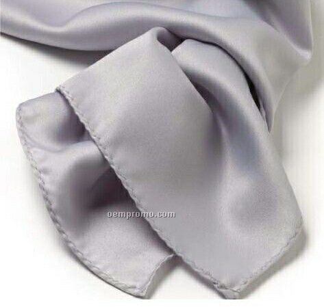 Wolfmark Solid Series Light Gray Polyester Satin Scarf (30