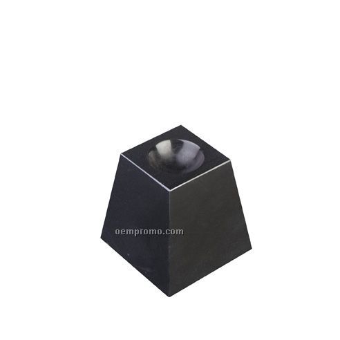 Jet Black Cube W / Indentation On Top & Bottom (3"X3"X3")