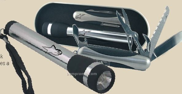 Silver Knife & Torch Set