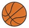 Stock Orange Basketball Mascot Chenille Patch Bkac003