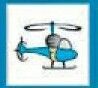 Stock Temporary Tattoo - Blue Helicopter On Ground (1.5"X1.5")