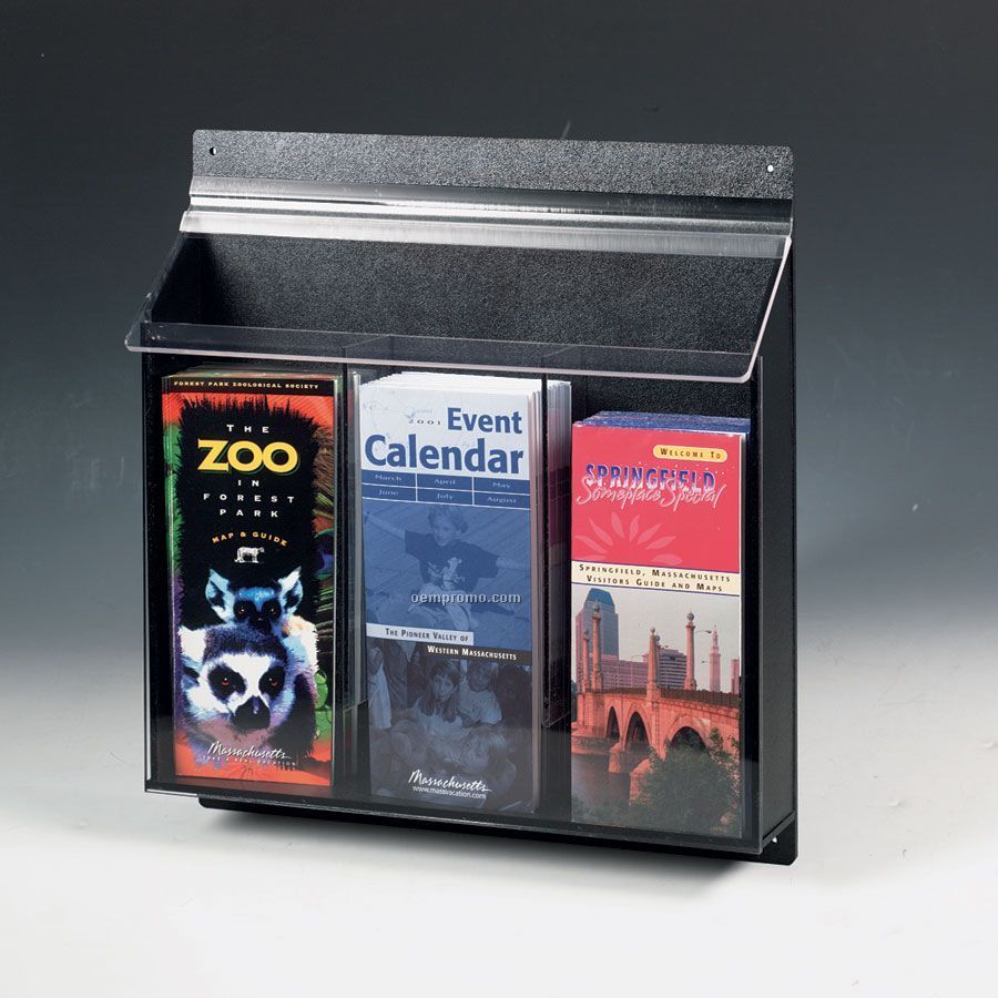 3-pocket Exterior Literature Holder W/Hinged Cover