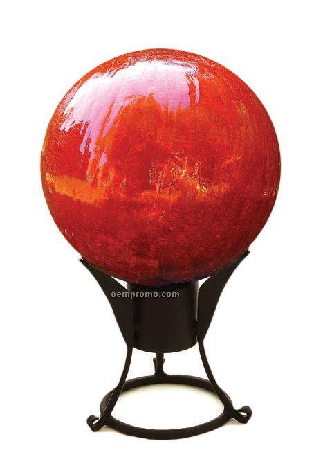 Achla Designs 10" Crackle Glass Gazing Globe W/Stand